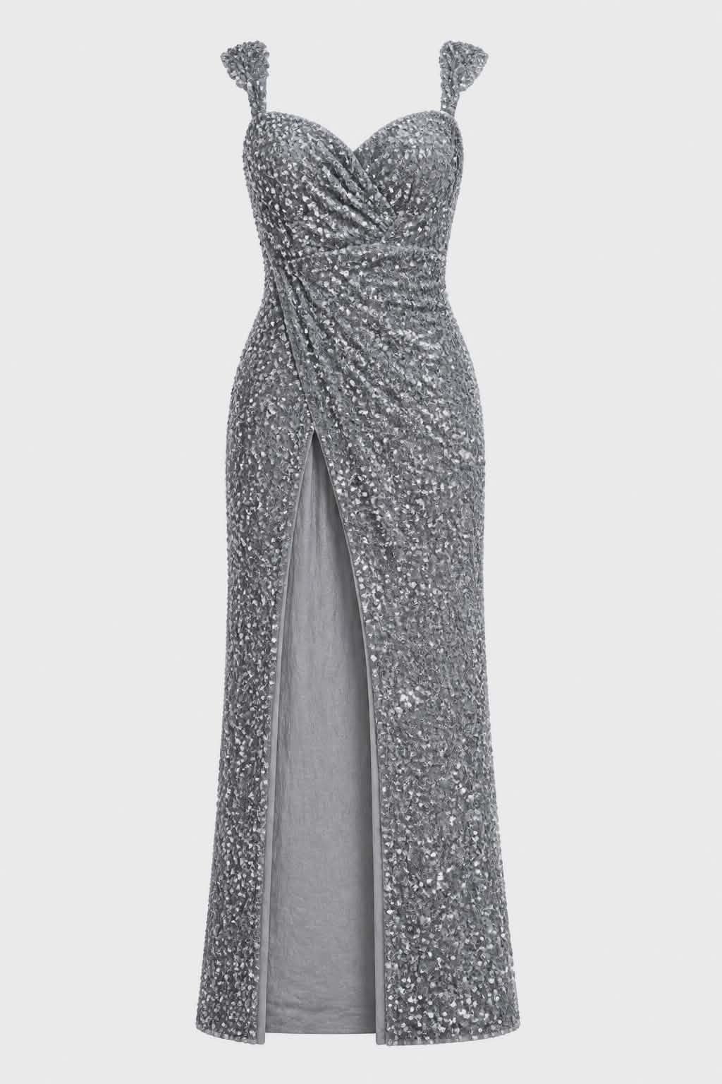 Glitz & Glam Sequin High-Slit Maxi Dress