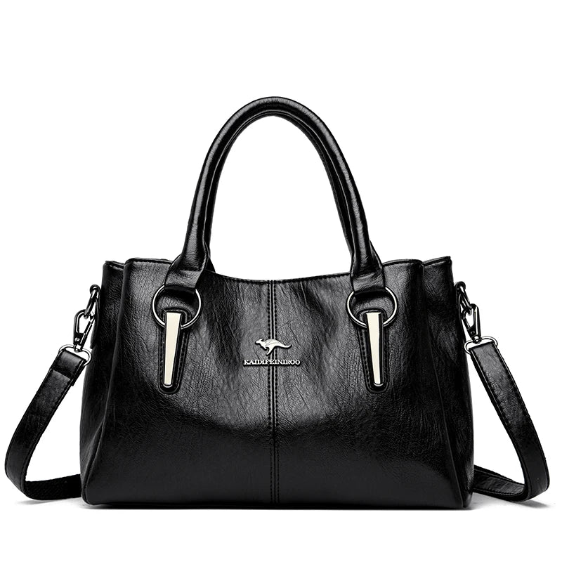 Elegant Genuine Leather Satchel – Women's Crossbody Shoulder Bag