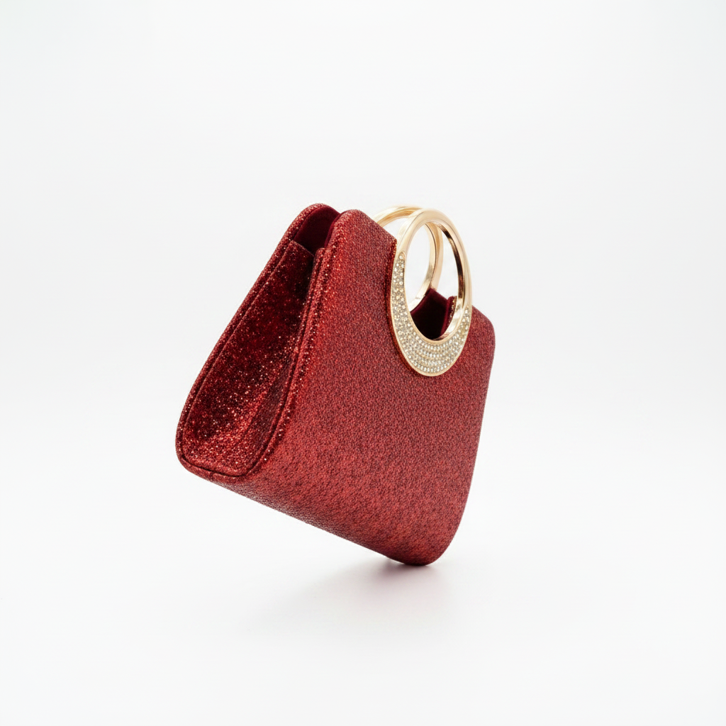 OpulAura Radiant Red Rhinestone Evening Clutch Handbag - Your Ultimate Luxury Accessory