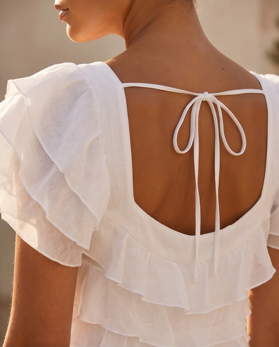 Luxe Women's Tiered Mini Dress – Effortlessly Stylish Mercy Luxe Smocked Ruffle-Sleeve Dress