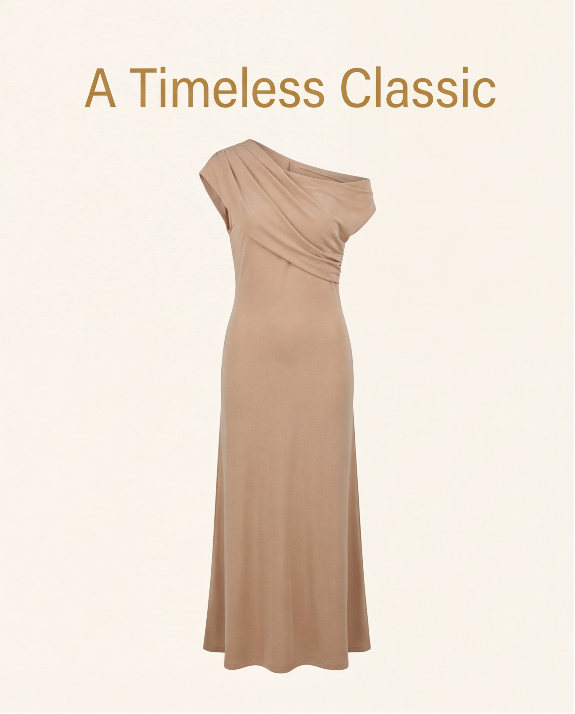 Elegant Draped Fishtail Evening Gown
