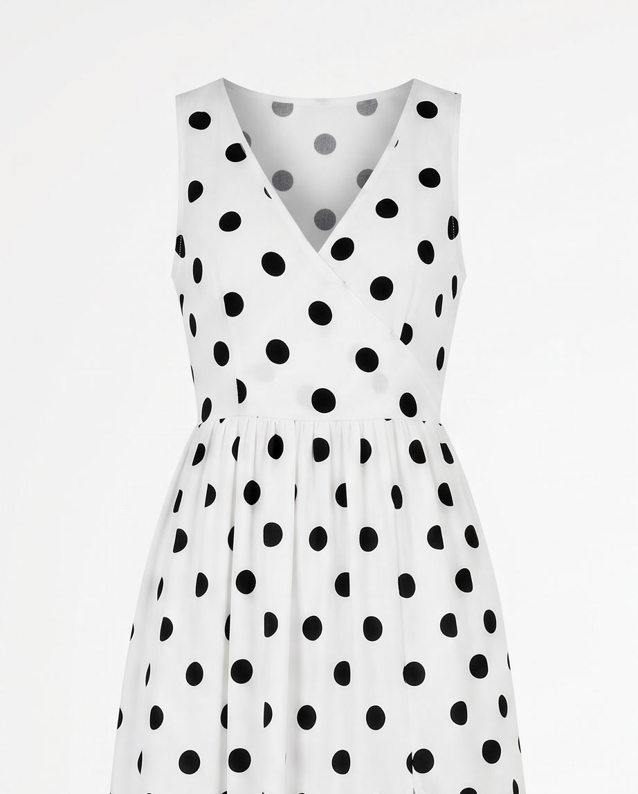 Effortlessly Chic Polka Dot V-Neck Maxi Dress - Perfect for Any Occasion