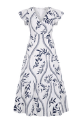 Leaf Print Tiered Maxi Dress showcasing a beautiful leaf pattern and tiered design, perfect for summer occasions.