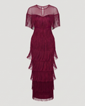 The Crimson Cascade Gown