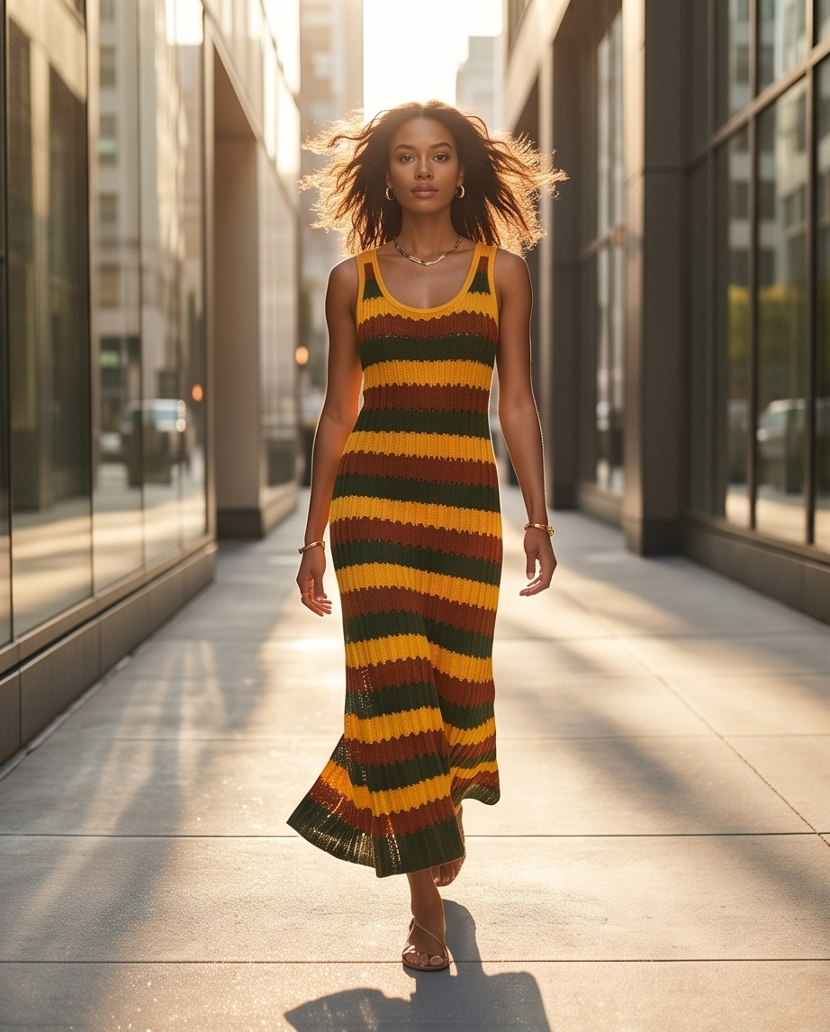 Sunset Stripe Midi Dress - Your Ultimate Summer Wardrobe Essential