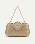 Vintage Floral Crystal Rhinestone Evening Clutch Bag