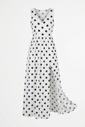Effortlessly Chic Polka Dot V-Neck Maxi Dress - Perfect for Any Occasion
