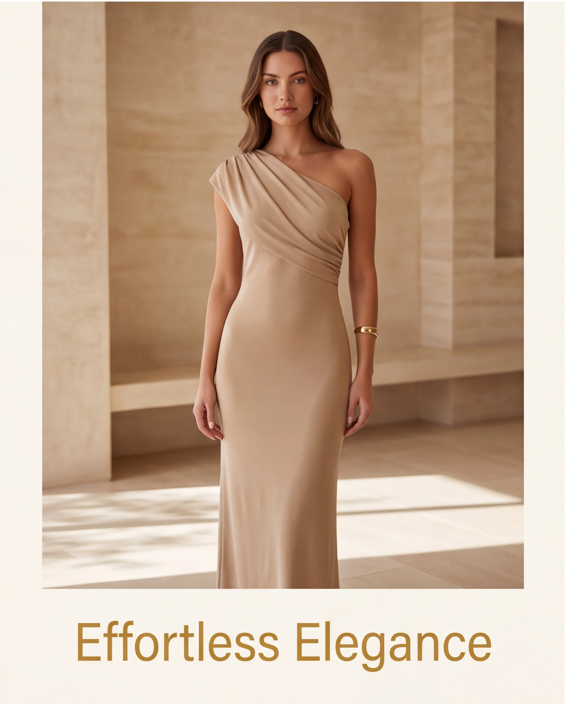 Elegant Draped Fishtail Evening Gown
