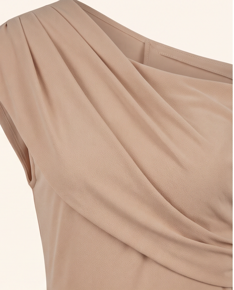 Elegant One-Shoulder Draped Maxi Dress
