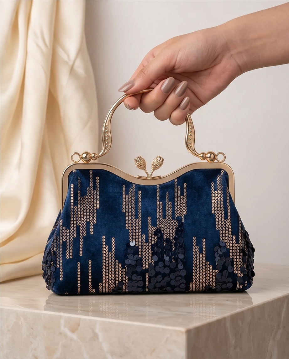 Luxury Sequined Clutch Bag: Midnight Glamour for Every Occasion