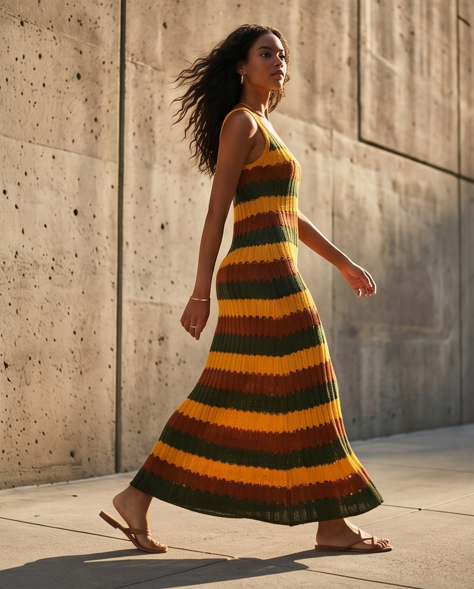 Sunset Stripe Midi Dress - Your Ultimate Summer Wardrobe Essential